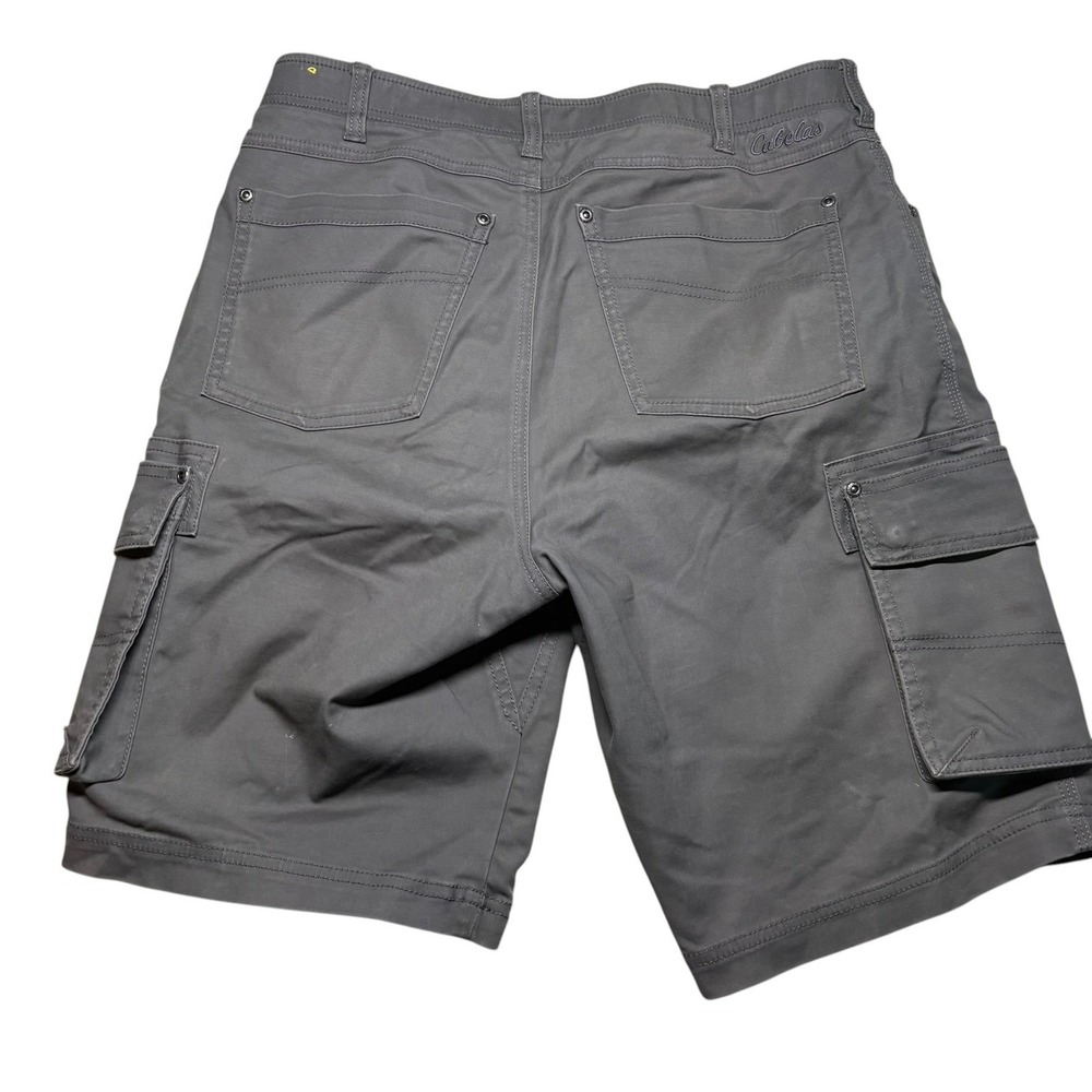 Cabela's Cargo Shorts 32 Grey Classic Fit Stretch Cotton Utility Hiking M25ST106 - Picture 3 of 8